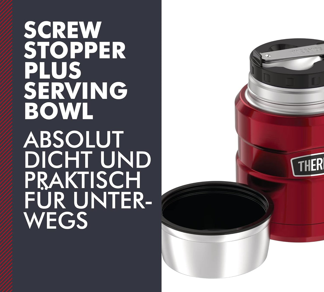 THERMOS Thermobehälter für Essen groÃŸ Lunchpot Stainless King, SpeisegefäÃŸ, Suppen, Müsli, 4001.24