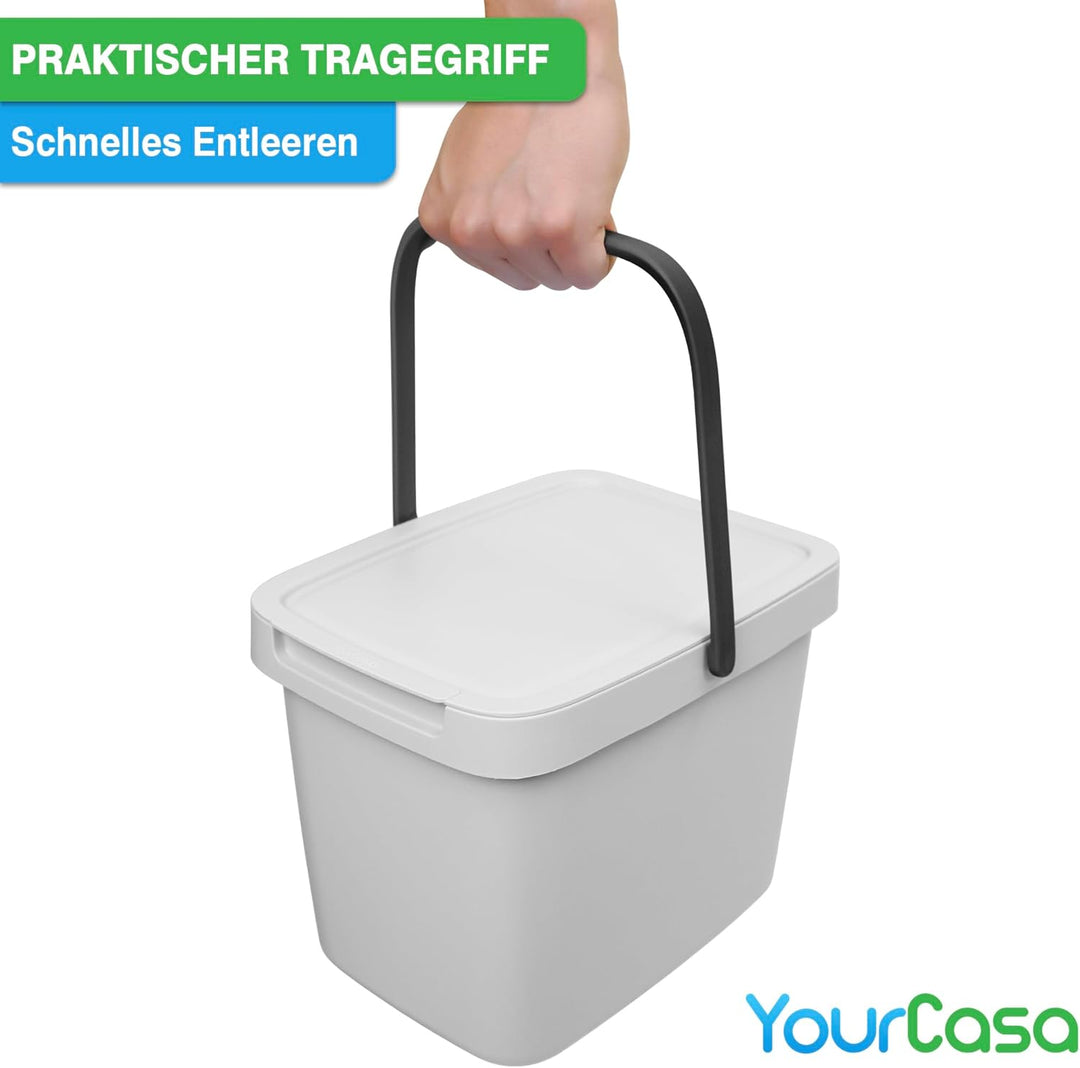 YourCasa Biomülleimer Küche - 6L Komposteimer Küche für alltäglichen Biomüll Behälter - Kompostbehäl