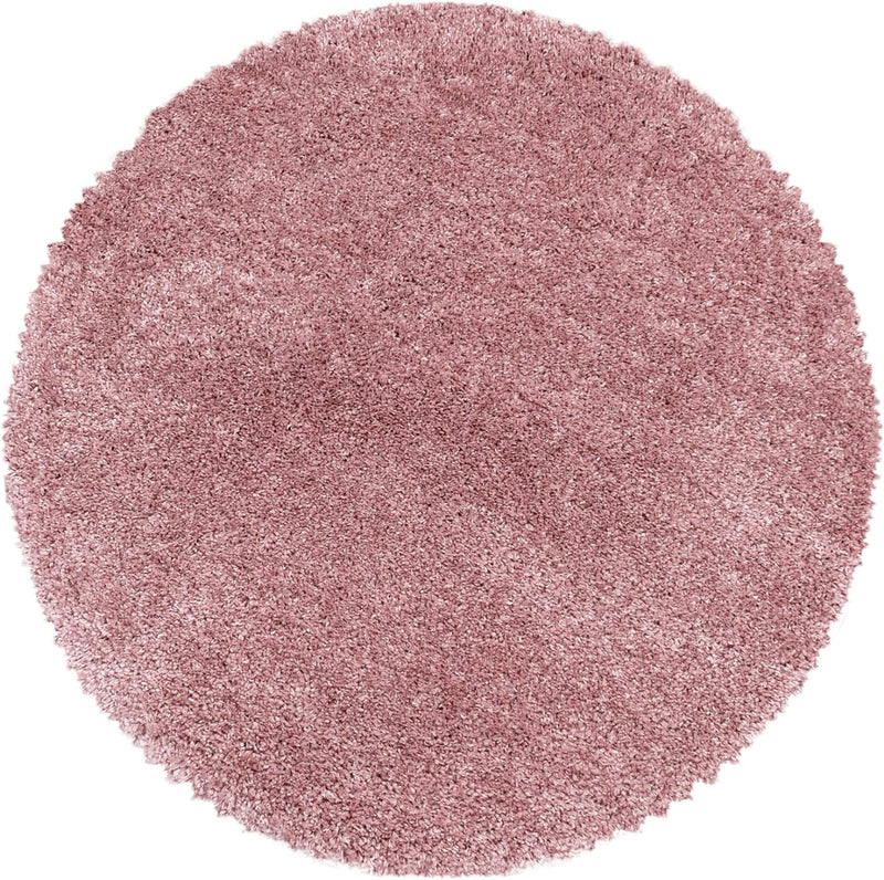 HomebyHome Teppich Wohnzimmer Hochflor Shaggy 50 mm Florhöhe Rosa 80x250 cm - Teppich Schlafzimmer L