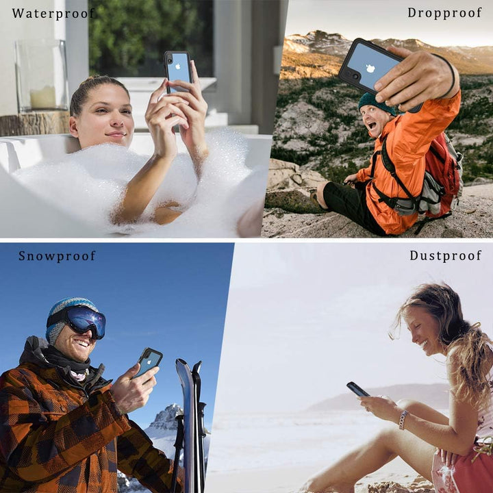 Lanhiem für iPhone XR Hülle, [IP68 Zertifiziert Wasserdicht] 360 Grad Handyhülle, Stossfest Staubdic