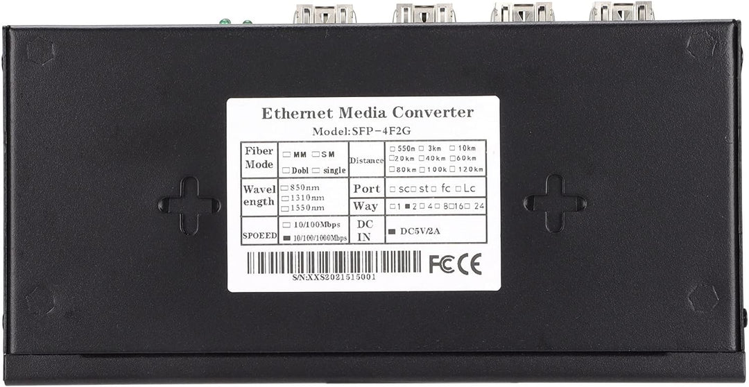 Dioche Glasfaser zu Ethernet Konverter, Ethernet Medienkonverter RJ45 10/100/1000M 4-Faser 2-Port Si