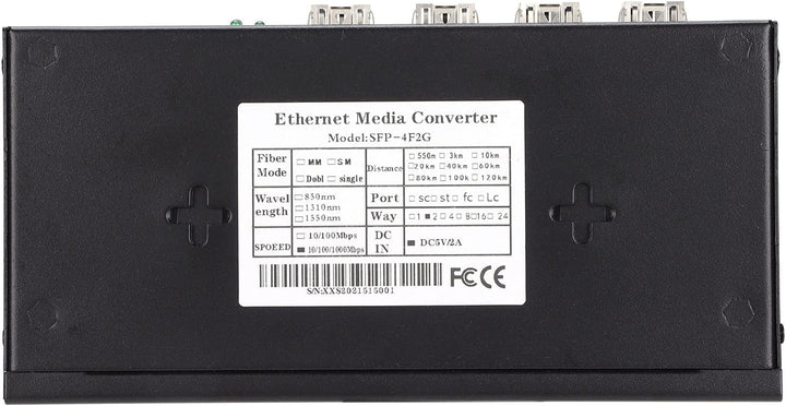 Dioche Glasfaser zu Ethernet Konverter, Ethernet Medienkonverter RJ45 10/100/1000M 4-Faser 2-Port Si