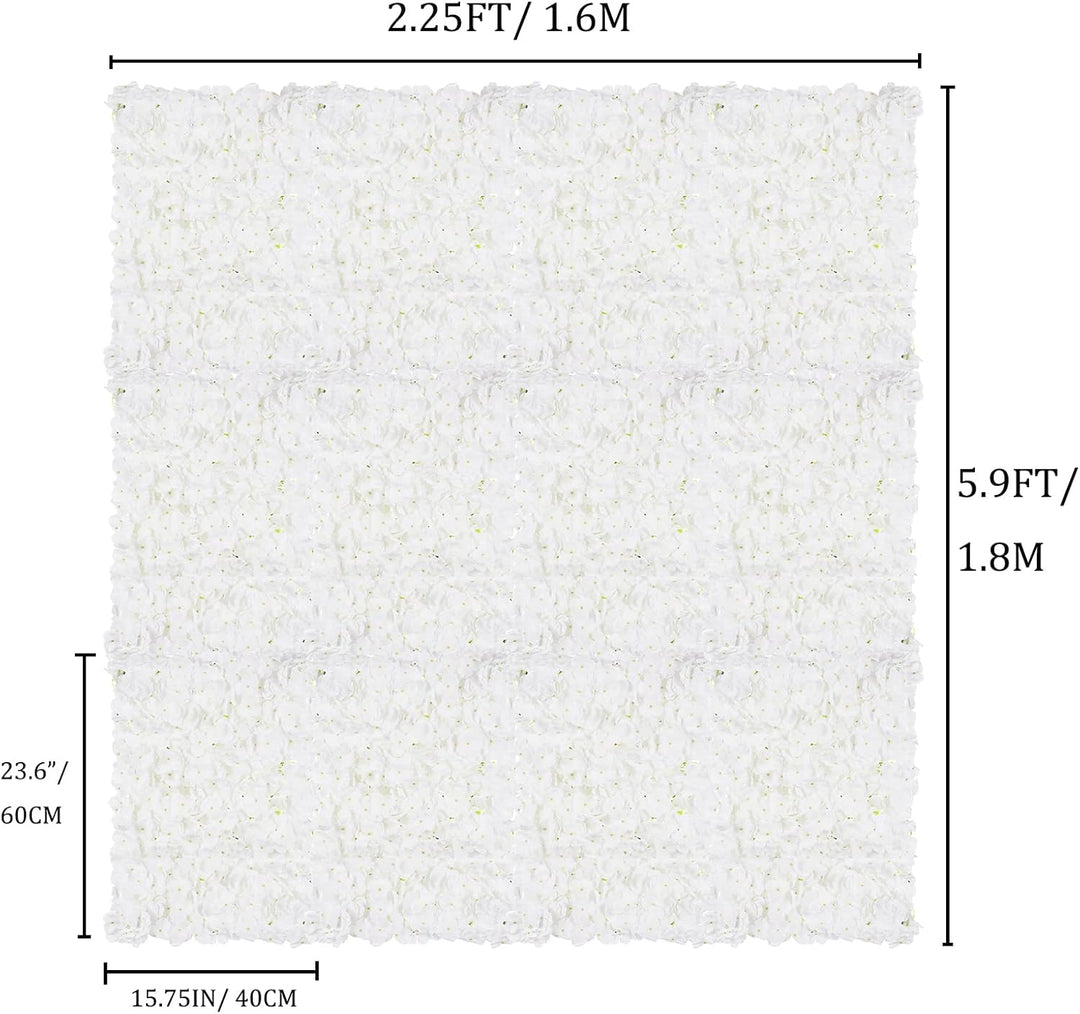 BLOSMON Künstliche Blumen Wand Kunstblumen Deko 12Stück Elfenbeinweiss Blumengestecke Blumenwand Hor