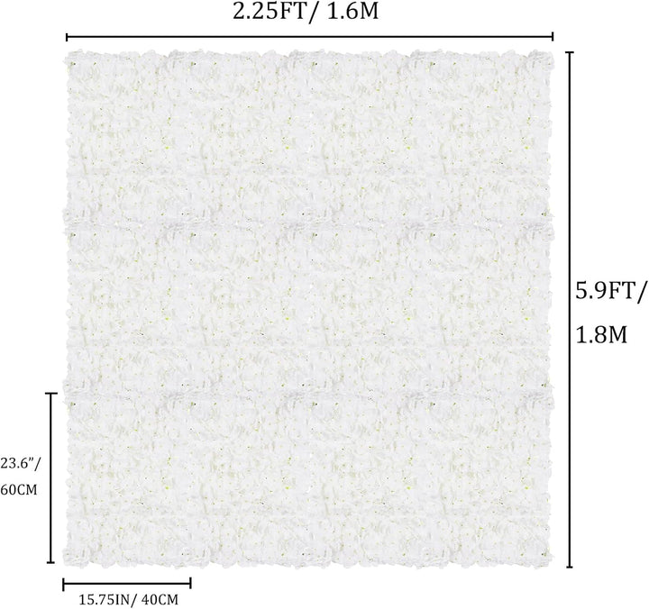 BLOSMON Künstliche Blumen Wand Kunstblumen Deko 12Stück Elfenbeinweiss Blumengestecke Blumenwand Hor