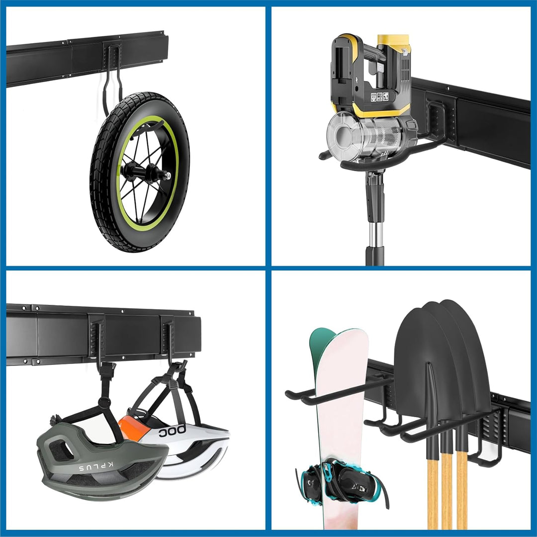 Sinoer Garage Tool Management Wall Rack, Metall-Gartengerätehalter,Garage Wall Management Storage Ra