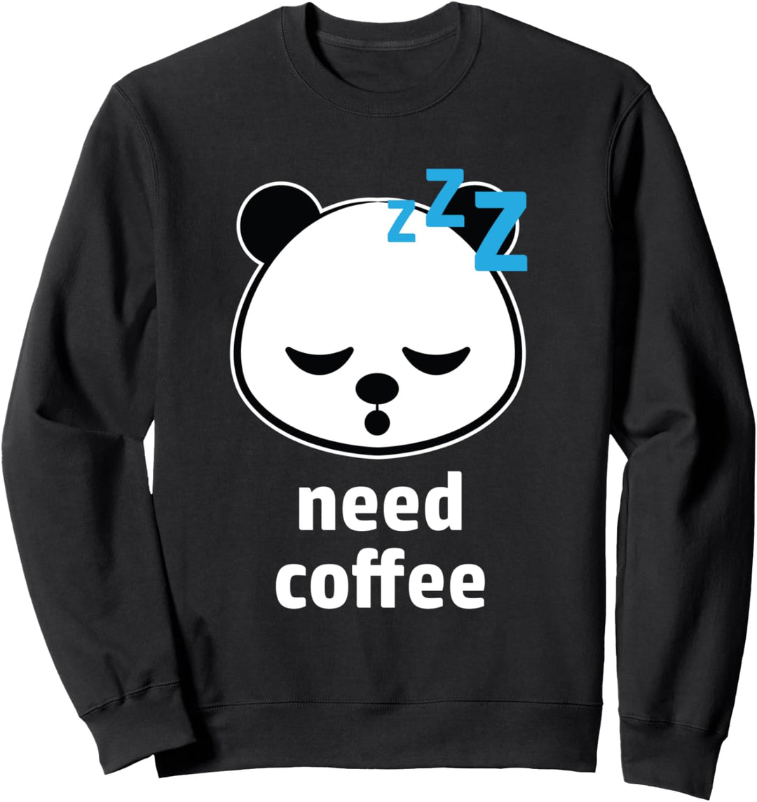 Funny Coffee Lover Gift Coffee Gift Lazy Panda Bear Sweatshirt