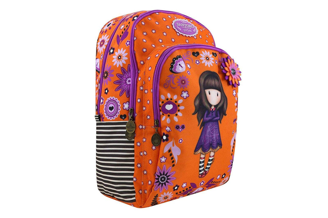 Gorjuss Fiesta Triple Pocket Backpack Rucksack - Cobwebs