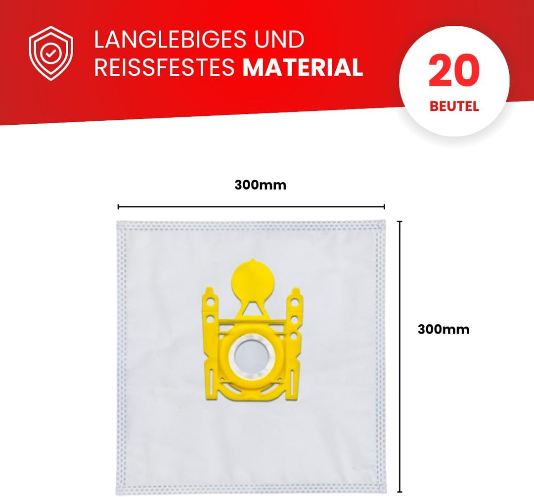 20 Staubsaugerbeutel geeignet für Kärcher 6.904-329.0, VC 6100, VC 6200, VC 6300, VC 6 Serie, 20