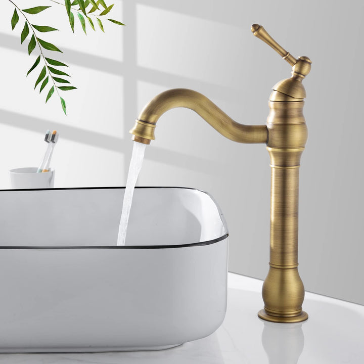 Namuoto Wasserhahn Bad Hoch Antik Messing Waschtischarmatur 360°Schwenkbar Einhebel Waschbecken Arma