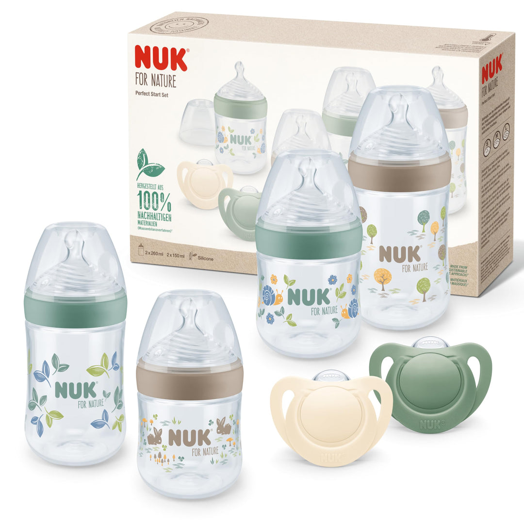 NUK for Nature Perfect Start Set | 4 Flaschen mit Temperature Control Anzeige (2x 150ml Gr. S, 2x 26