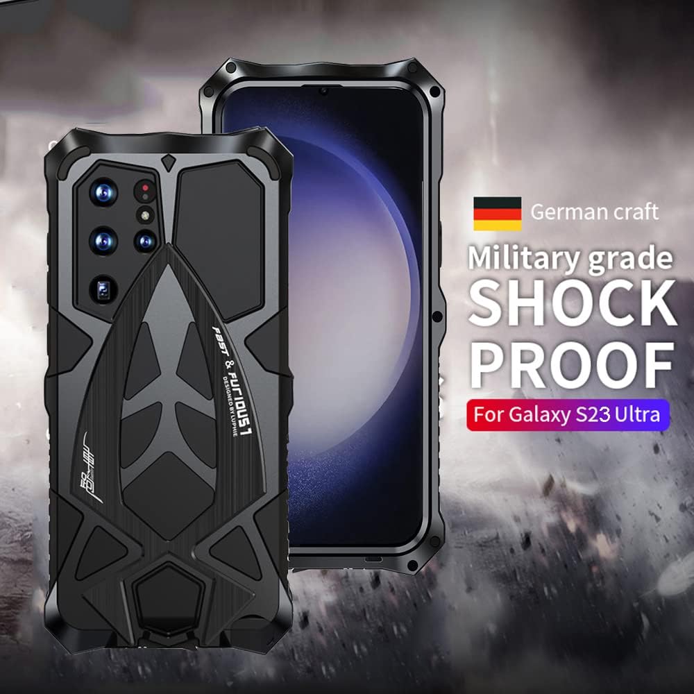 CeeEee Galaxy S23 Ultra Hülle Metall Stossfeste Outdoor Schutzhülle Case für Samsung S23Ultra Integr