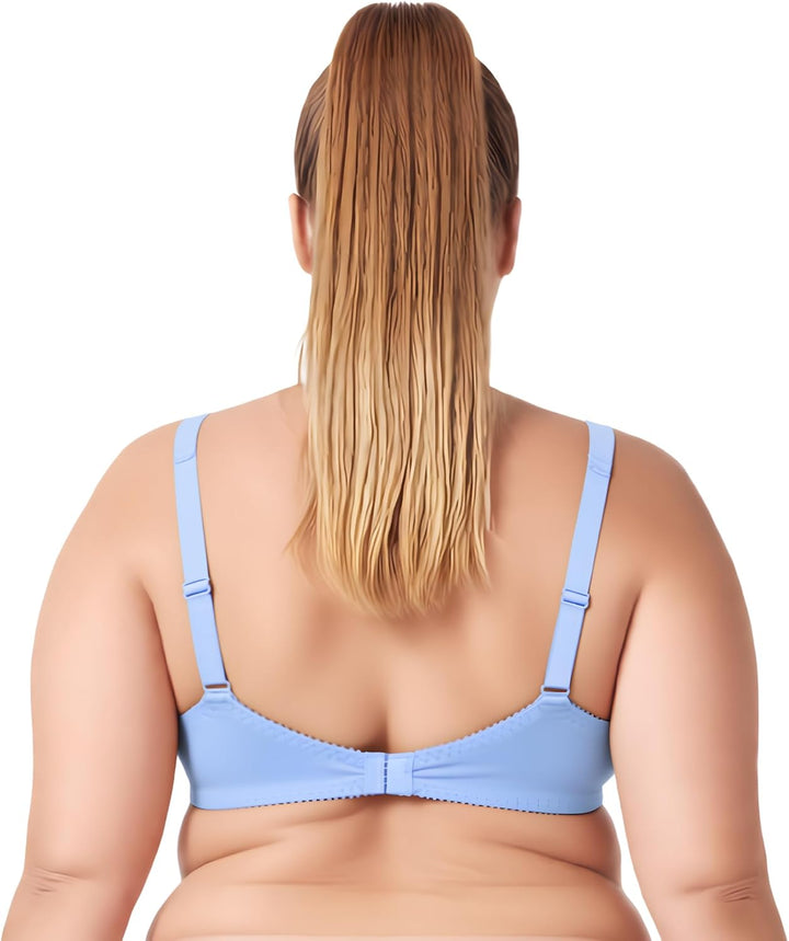 Curve Muse Damen Übergrösse Minimizer Kabellos Ungefütterter BH mit Stickspitze-2er Pack 75C Butterm