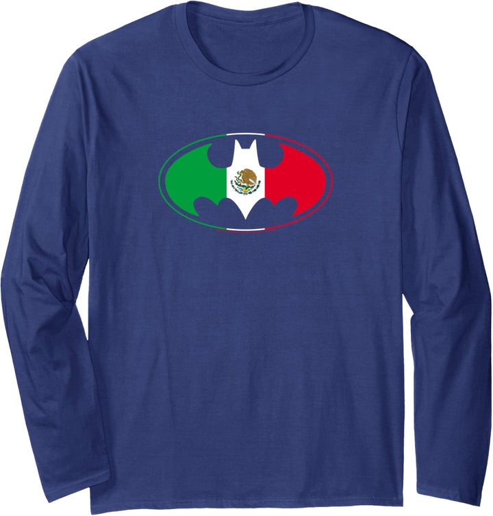 Batman Mexican Flag Shield Langarmshirt