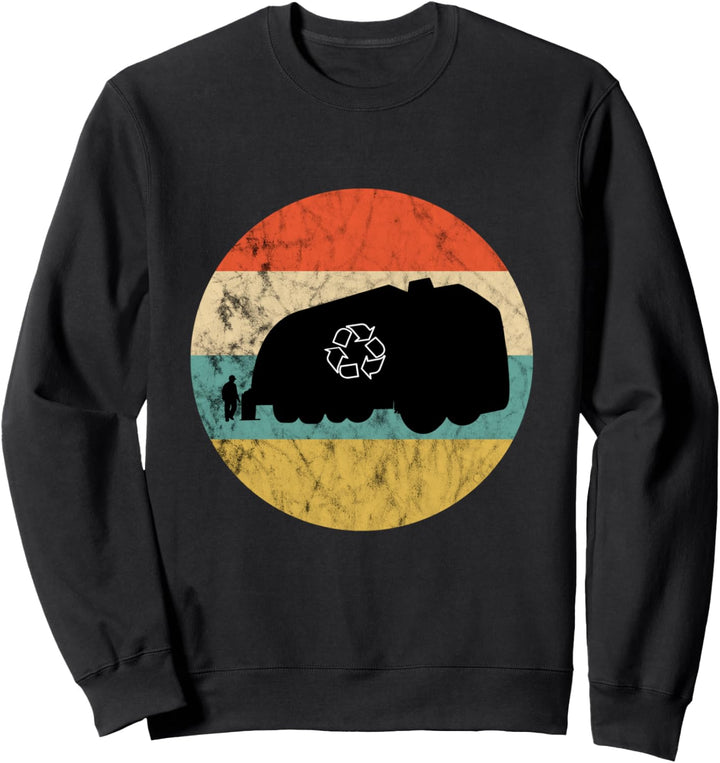 Müllwagen Earth Day Recycling-Logo Retro Vintage Sonnenuntergang Sweatshirt