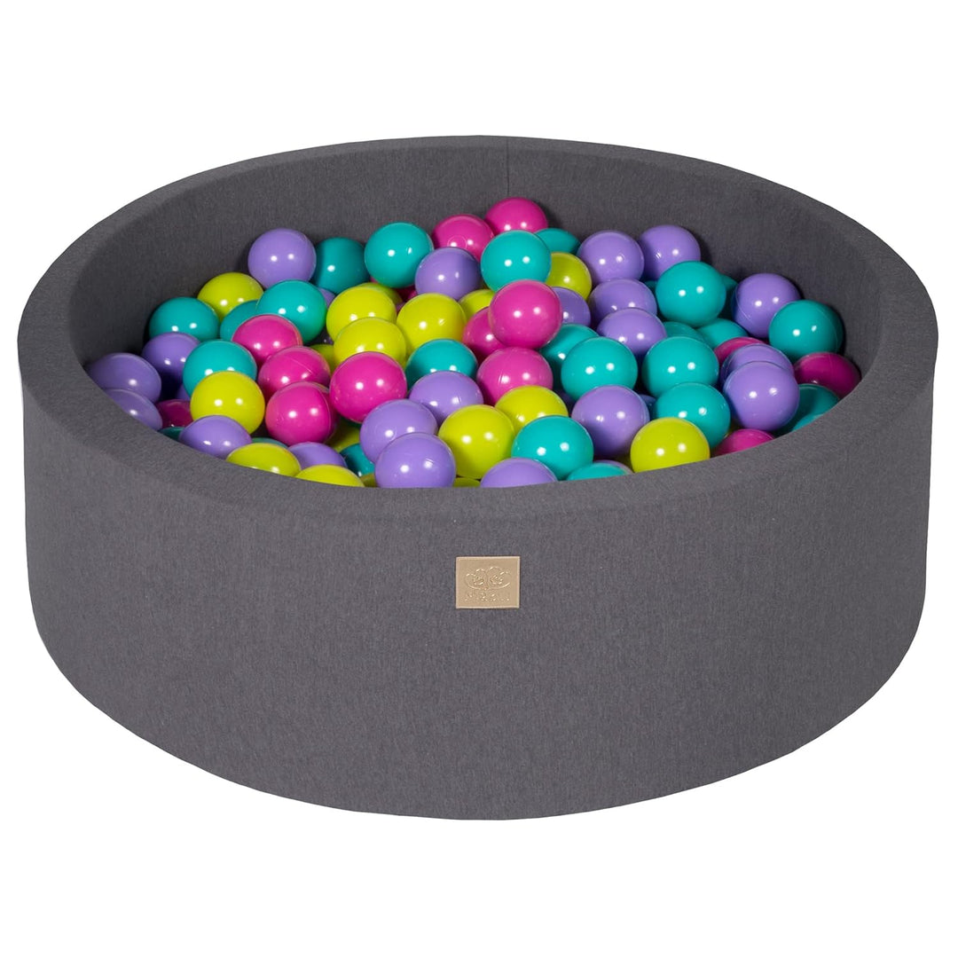 MEOWBABY Bällebad Baby - Rund 90x30cm Ball Pit für Kinder ab 1 Jahr mit 200 Bälle - Weiches & Sicher