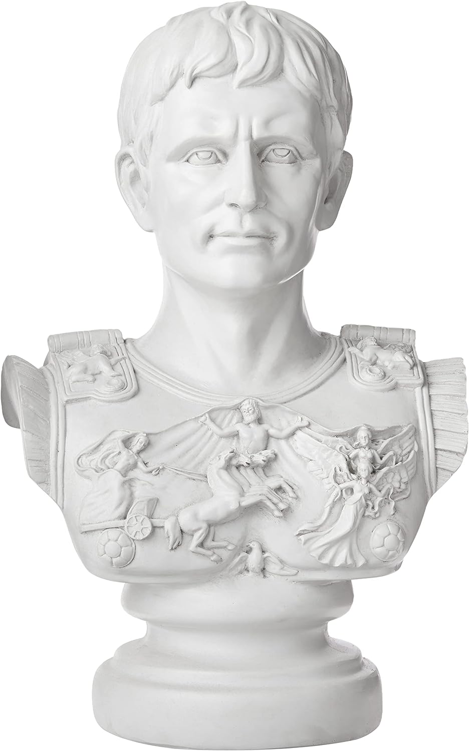 Design Toscano Augustus Caesar Primaporta Büstenstatue, Polyresin, antikes steingrau, 46 cm Einzelbe