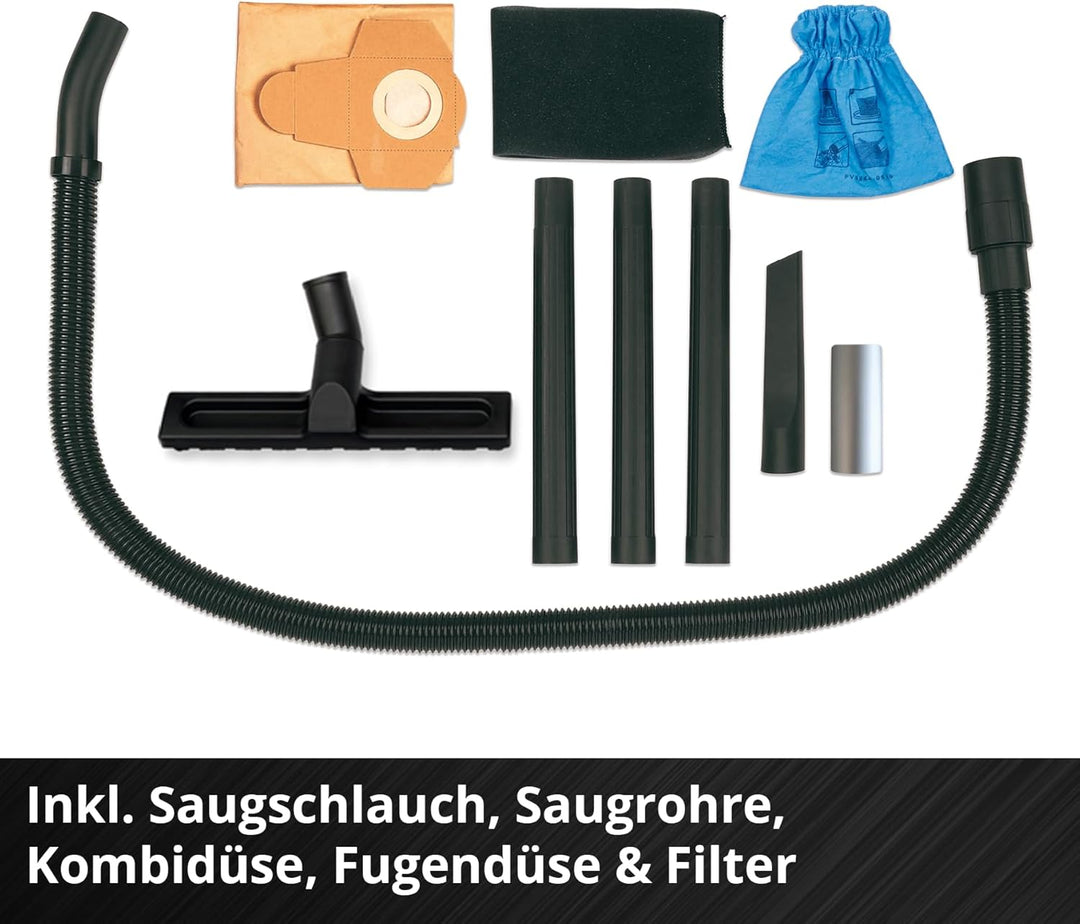 Einhell Nass-Trockensauger TC-VC 2045 S (900 W, 180 mbar Saugleistung, 20 L Edelstahlbehälter, Rolle