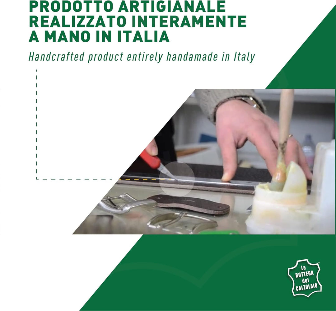 La Bottega del Calzolaio Ledergürtel 3,5 cm Saffiano schwarz für besondere Anlässe Made in Italy han