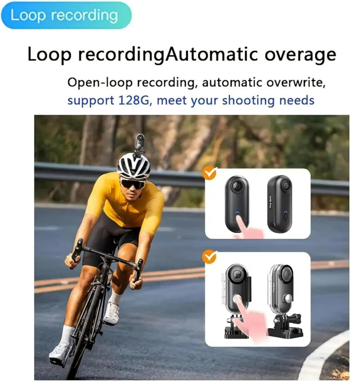 Zeerkeer Mini Thumb Action Kamera 120° Weitwinkelobjektiv 1080P Mini-Körperkamera mit magnetischem T