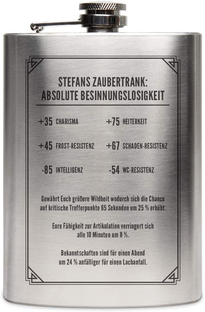 Flachmann Edelstahl 237 ml 8 oz individuelle Gravur Geschenk - Ausrüstungsgegenstand, Ausrüstungsgeg