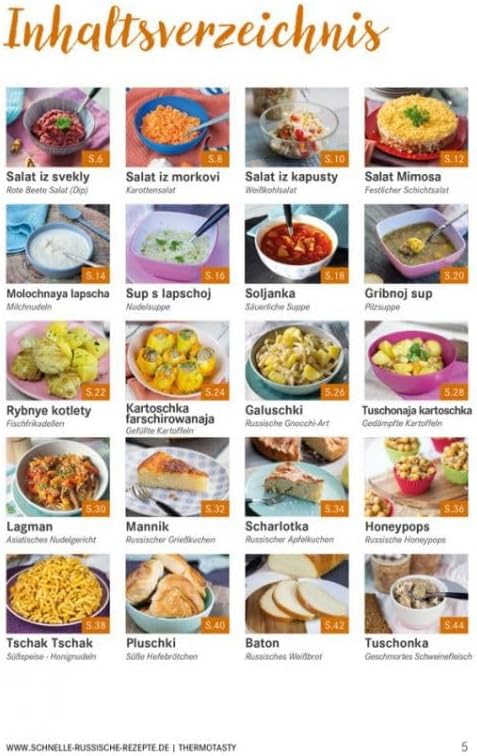 ThermoTasty Russisches Bündelset: 5 Kochbücher mit 100 original russischen Rezepten, russische Geric