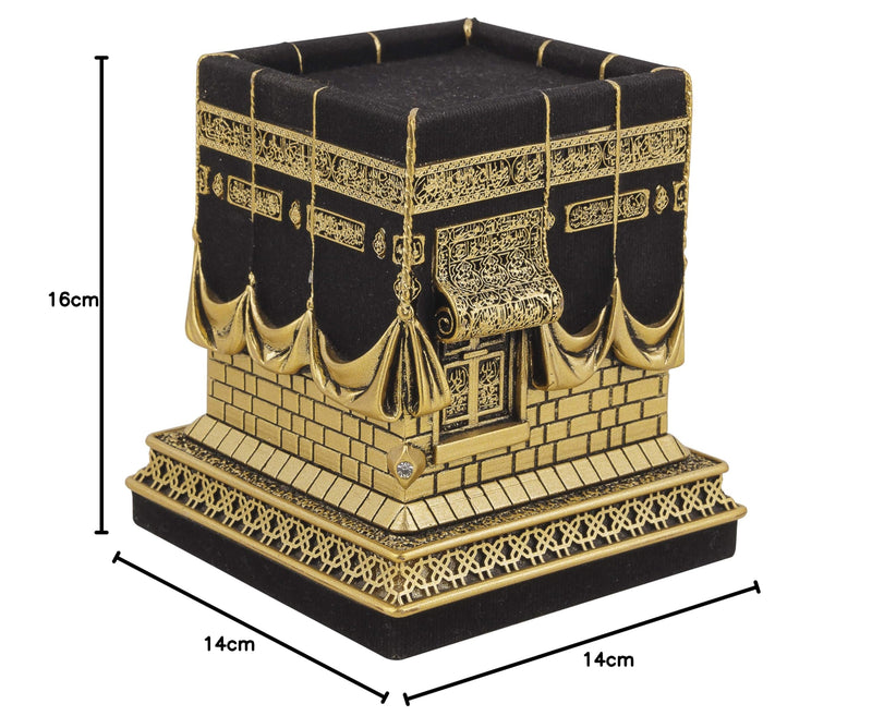 Ilm Verlag Islamische Heimdekoration, Dekomodell der Kaaba in Gold, Nachbildung der berühmten Kaaba,