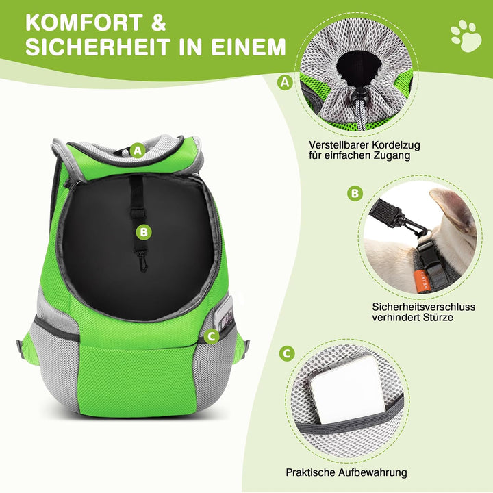 ALLSOPETS Hunderucksack, Tragbarer Haustierträger für Kleine Hunde und Katzen, Fahrrad- und Motorrad