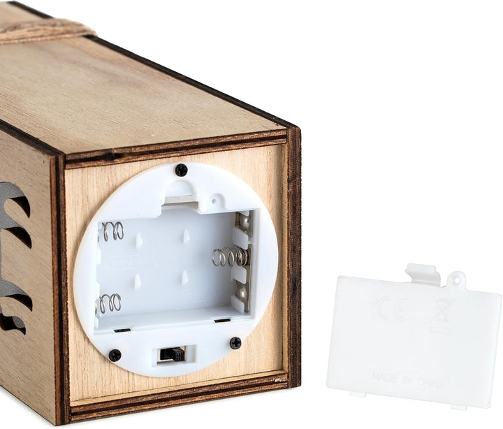 NUPTIO Weihnachtsdeko Holz Rentier Fensterbank - 30cm Höhe 2 Stück LED Dekosäule Holzdeko Weihnachte