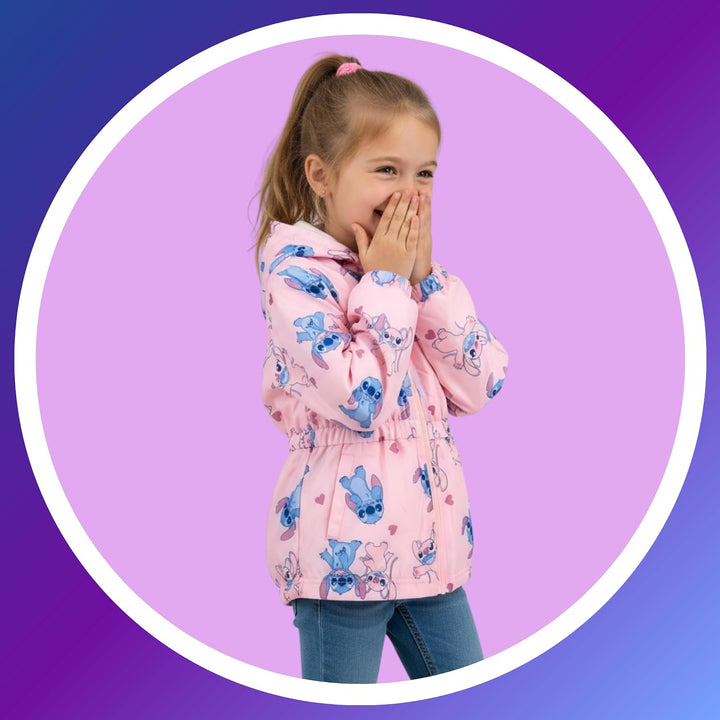 Disney Stitch Mädchen Jacke, Klassisches Sweatshirt Weiches Material, 3D Kapuzenjacke für Mädchen, G