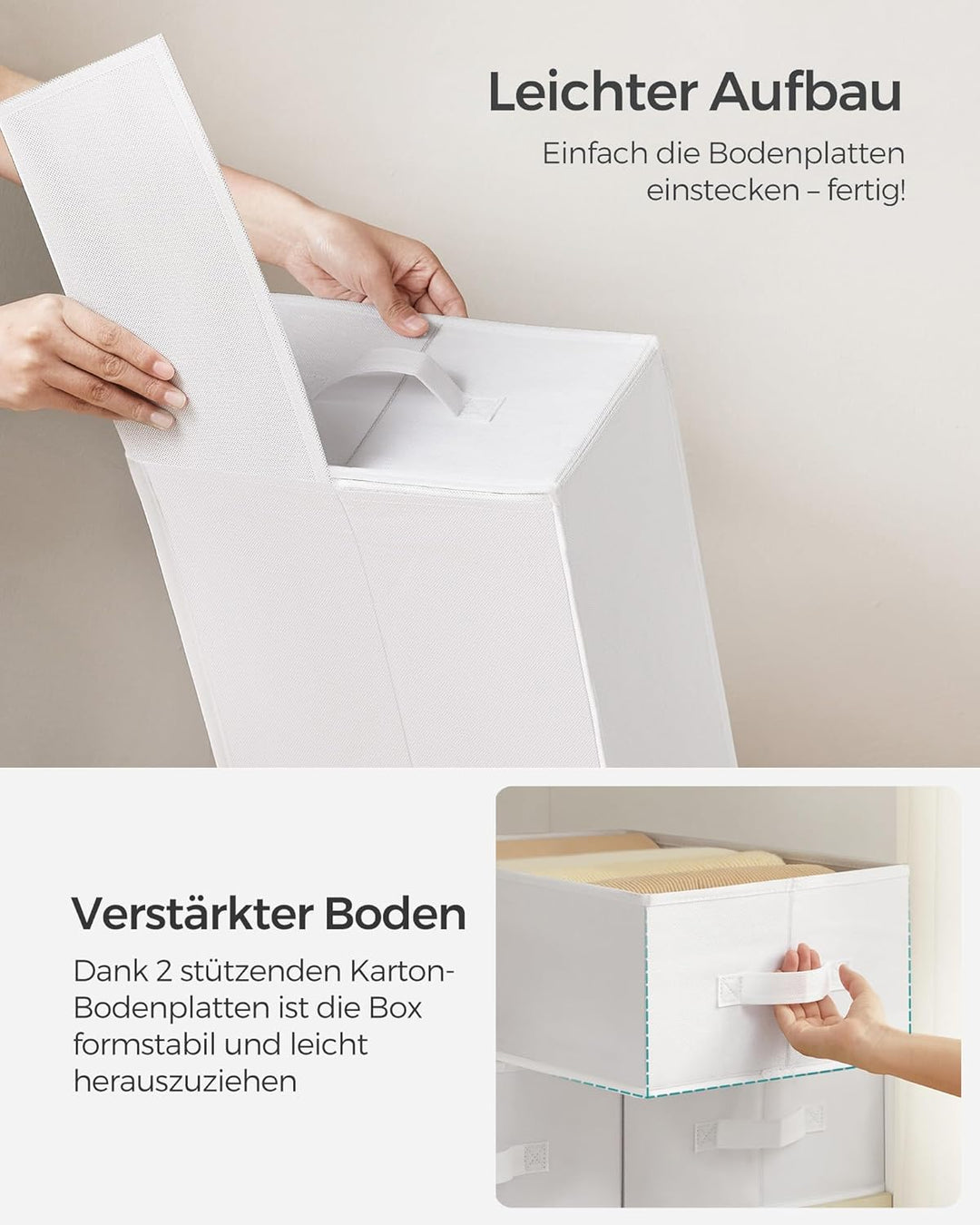 SONGMICS Kleiderschrank-Organizer 4er Set, Aufbewahrungsbox 6 Fächer, Schubladen-Ordnungssystem, Ord