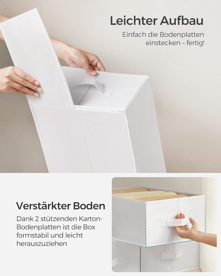 SONGMICS Kleiderschrank-Organizer 4er Set, Aufbewahrungsbox 6 Fächer, Schubladen-Ordnungssystem, Ord