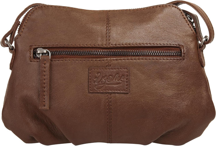 X-ZONE Umhängetasche echt Leder Damen - 020098 Cognac, Cognac
