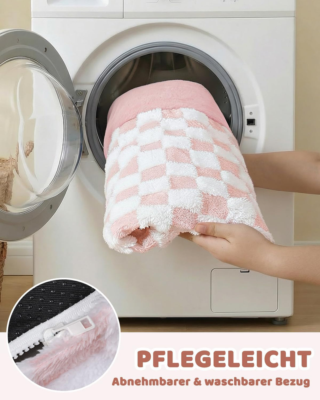 KSIIA Orthopädisches Katzenbett Flauschig 89x56cm, Abnehmbar Katzensofa Hundebett Waschbar, Hundesof