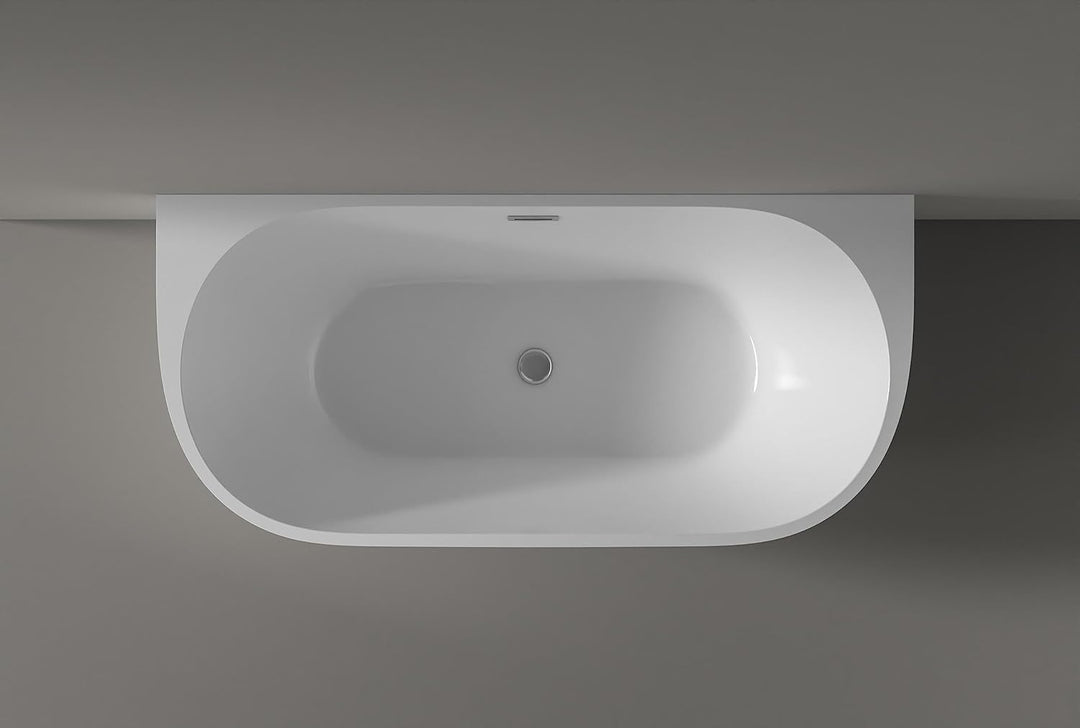 BERNSTEIN Freistehende Badewanne aus Sanitäracryl Wanne mit Doppelwandiger Konstruktion 170 x 80 x 5