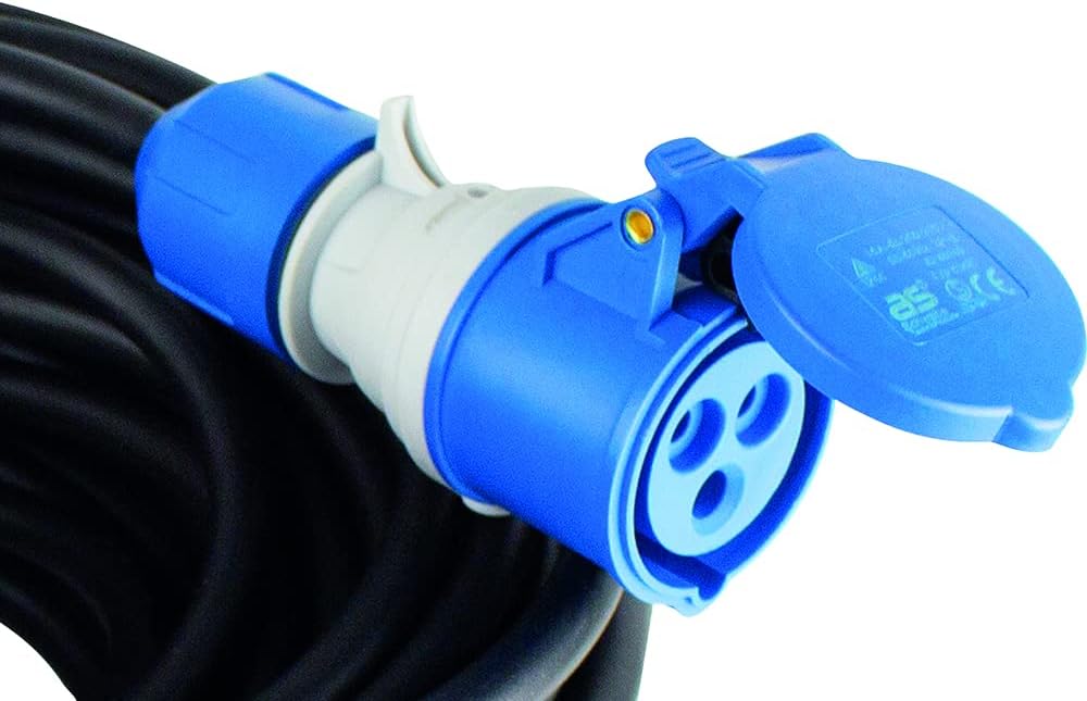 as - Schwabe CEE Outdoor-Verlängerungsleitung 10m mit neuer powerlight Spannungsanzeige, CEE-Stecker