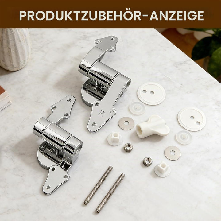 WC Sitz Scharniere Ersatzteile, 2 Stück Dreieck Zinklegierung Verstellbare WC Chrom Scharniere mit B