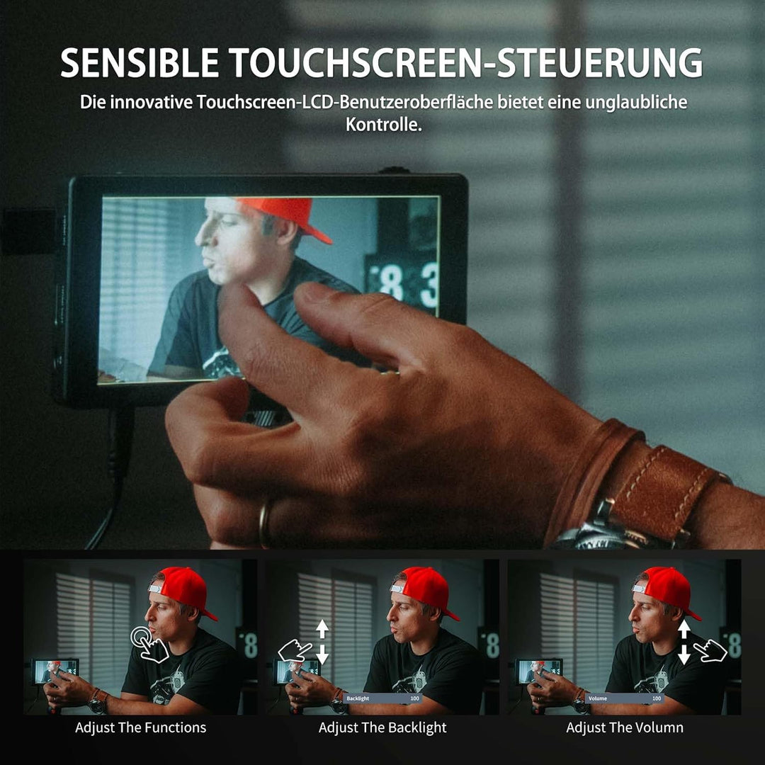 FEELWORLD LUT5 Kamera DSLR Field Monitor 5.5 Zoll 3000nit Ultra High Bright Touchscreen Monitor 3DLU