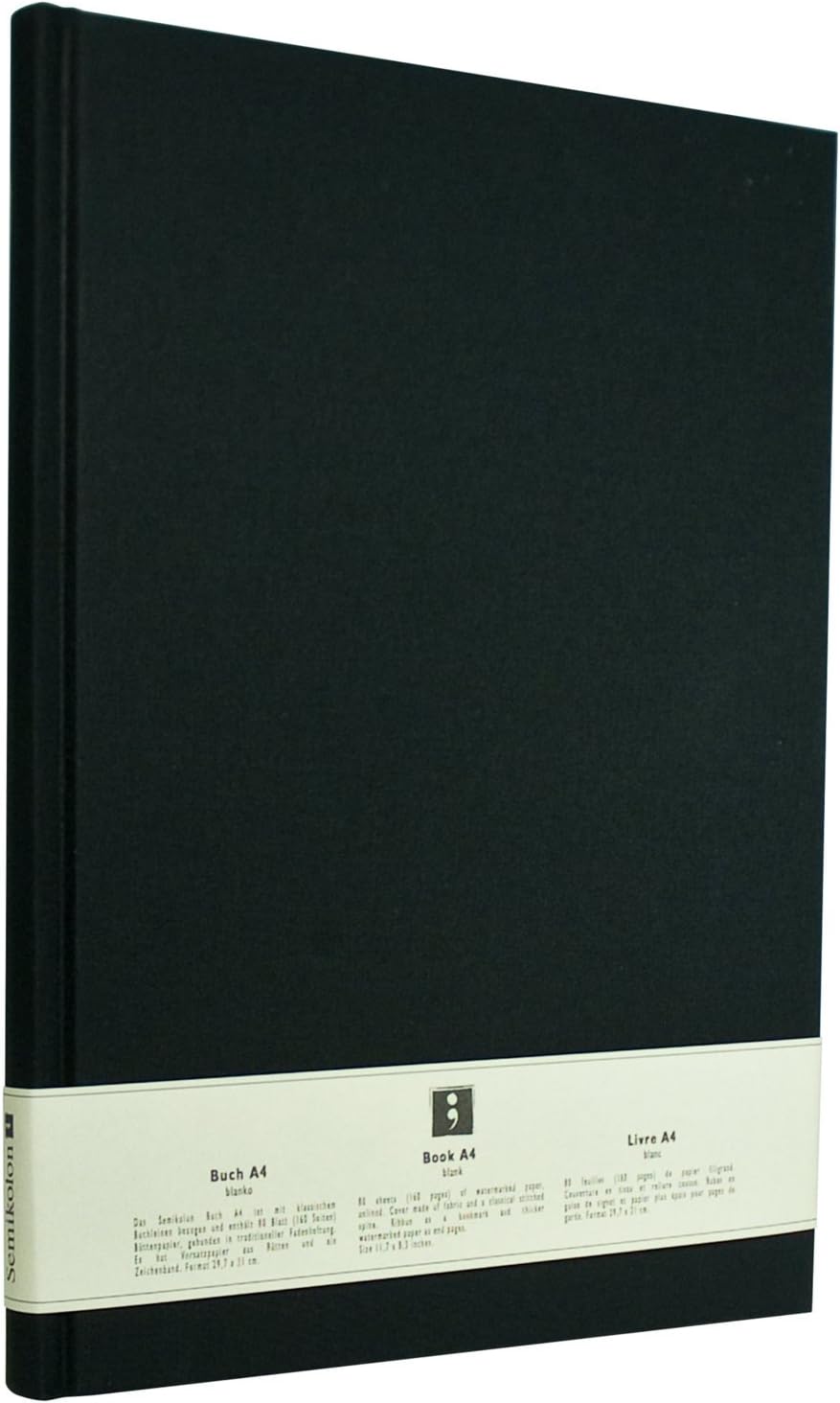Semikolon 351236 Notizbuch Classic A4 blanko - 176 Seiten, cremeweisses Papier - Lesezeichen - black