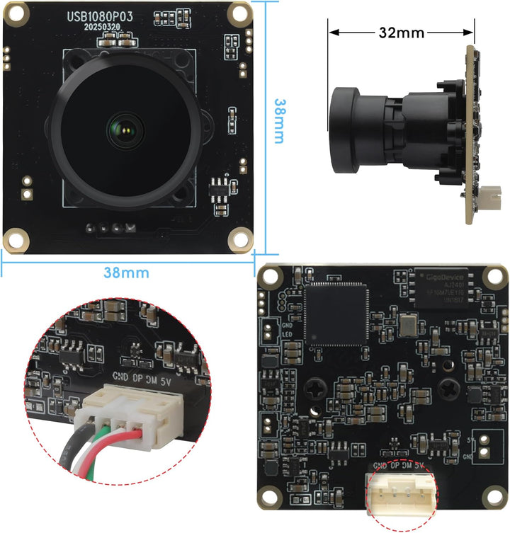 1080P Full HD USB Kameramodul mit 0,0001Lux Extrem-Schwachlicht,F1.0 Blende & 110° Weitwinkel,SC2210