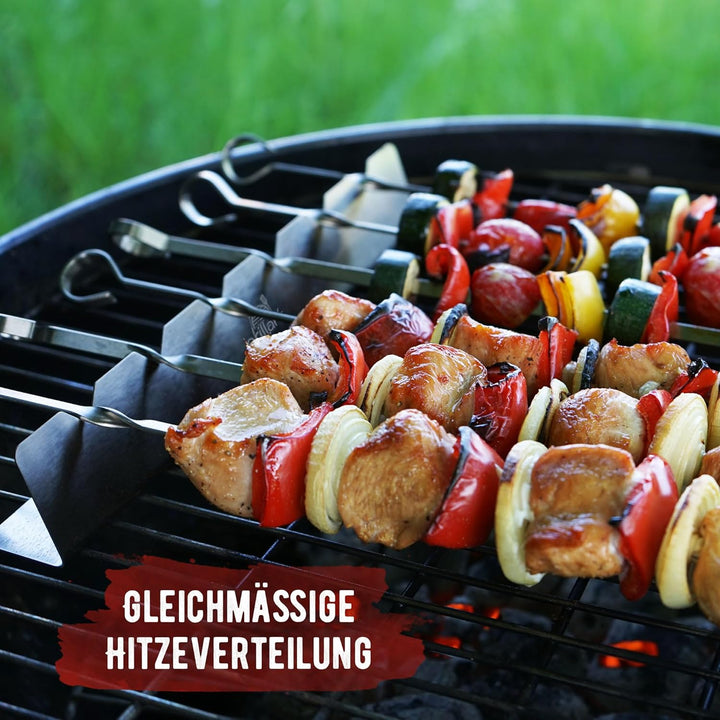 Premium Schaschlikspiesse aus Edelstahl mit Gestell – Hochwertige Grillspiesse für den Grill mit 360