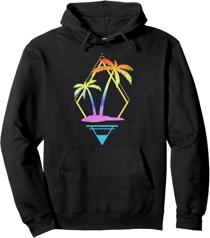 1990er Retro Kunst Farbenfrohes Sommer Vaporwave Pullover Hoodie