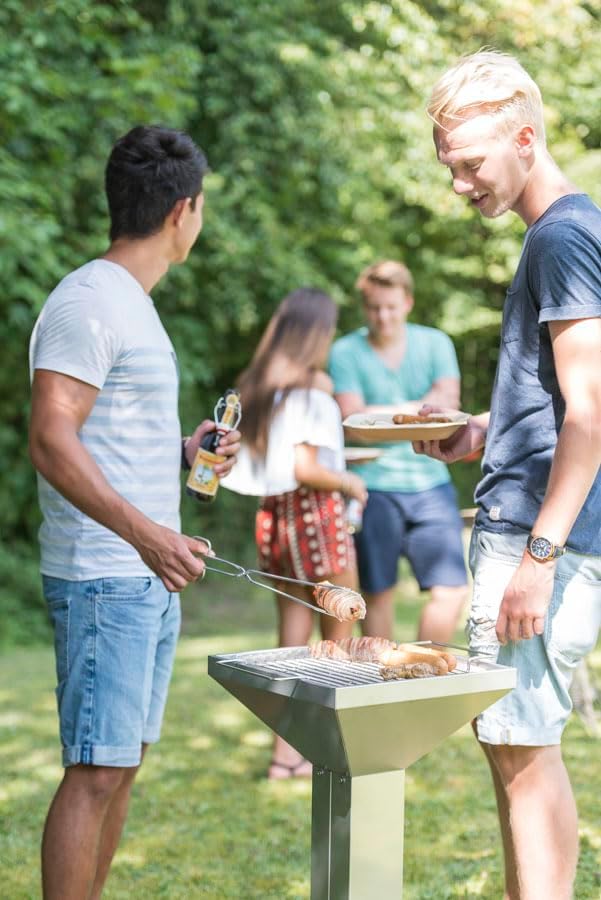 THÜROS T2 Plattenfuss Edelstahl Holzkohle Gartengrill