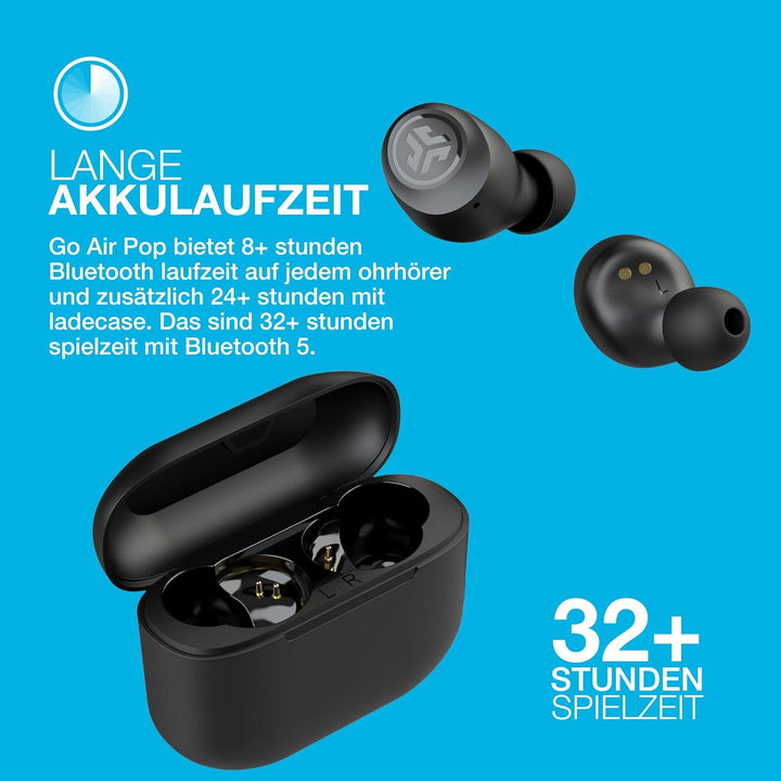 JLab Go Air Pop In Ear Kopfhörer kabellos Bluetooth, True Wireless Kopfhörer, 32+ Std Headphones, ka