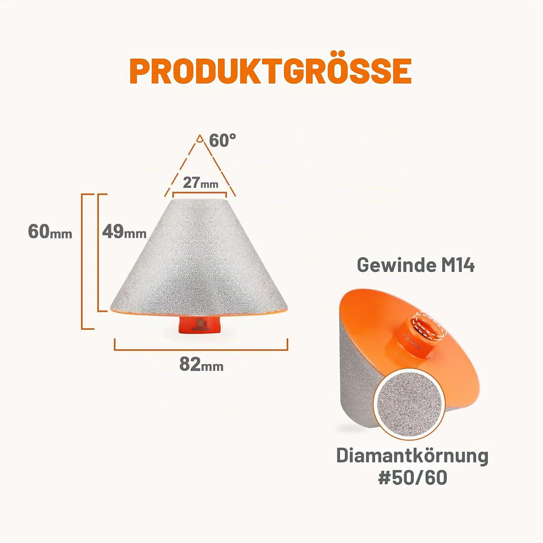 Diamant-Fasenbohrer 82mm - BRSCHNITT Diamant Fasenbits Fingerfräser zum Vergrössern Löcher in Fliese
