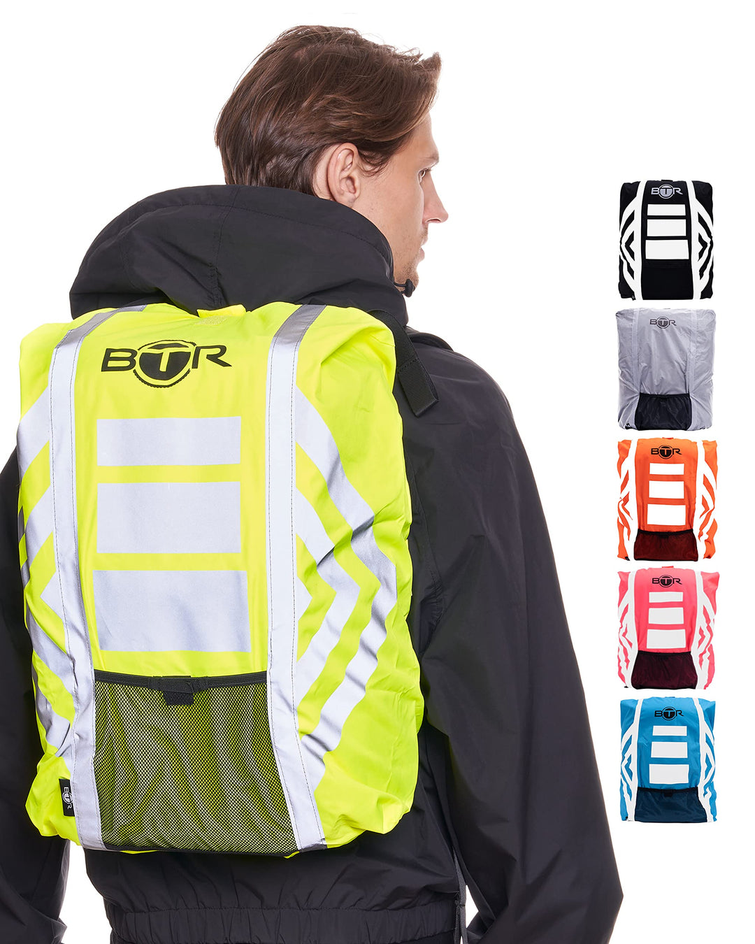 BTR Wasserfester Regenschutz für den Rucksack, Regenschutz für Schulranzen Gelb Grösse (57cm x 47cm)