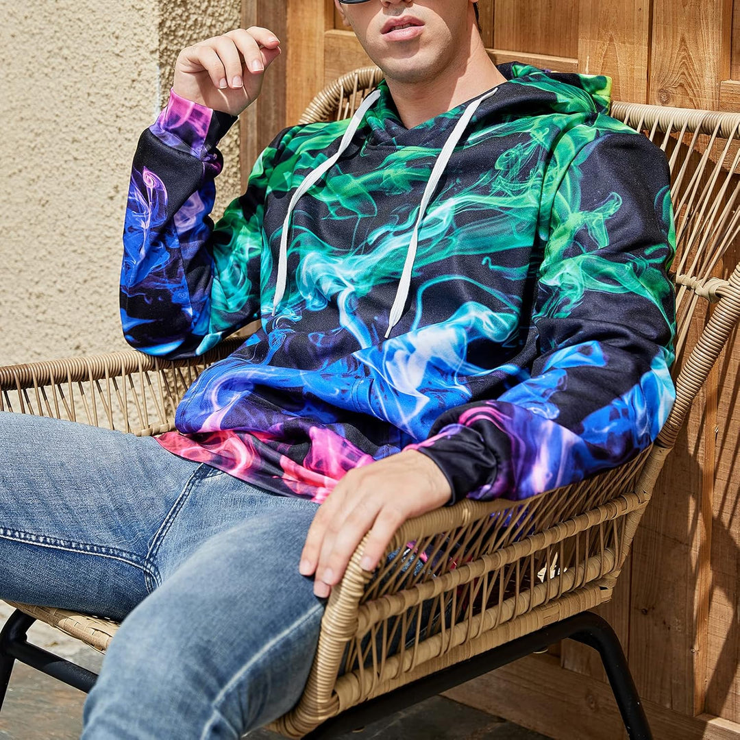 Unisex 3D Druck Hoodie Kapuzenpullover Langarm Sweatshirt Kapuzenjacke mit Taschen S-4XL Blackhole S