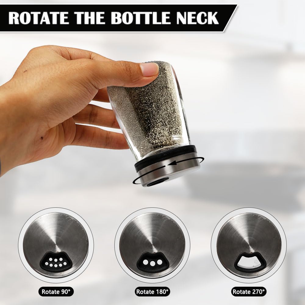 4 Stück 180ml Ölflasche Glas Essigspender Glas Auslaufsichere Ölspender mit Ausgiesser Essig Flasche