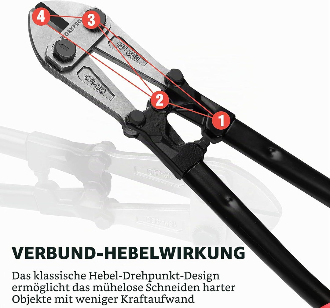 WORKPRO W017004A Bolzenschneider, Rot und Blau, 35,6 cm 36 cm (14 Zoll), 36 cm (14 Zoll)