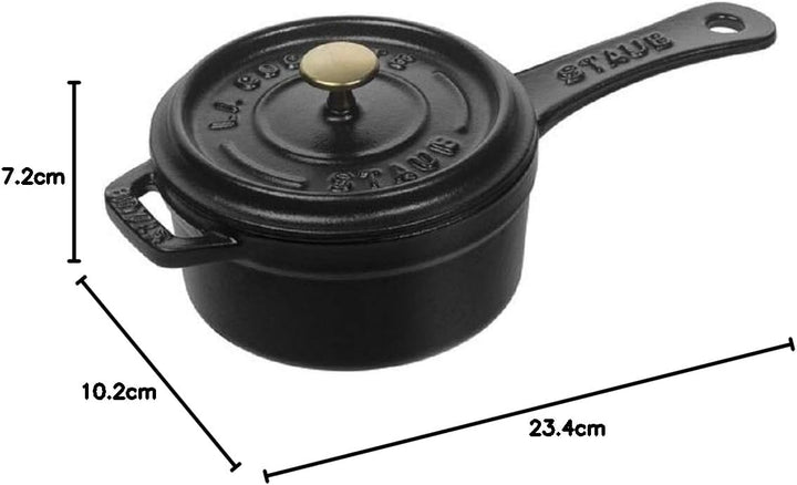 Staub 40509-537-0 Kleine Kasserrolle, 10 cm, 0,25 L, Innen schwarz glänzend, schwarz Schwarz 10 cm,