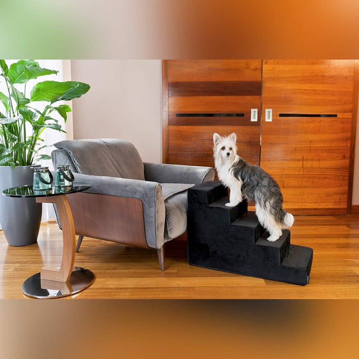 Hundetreppe 50 cm hoch | Katzentreppe Haustiertreppe | 5 Stufen | Hunde Katzen Haustier | für Bett u